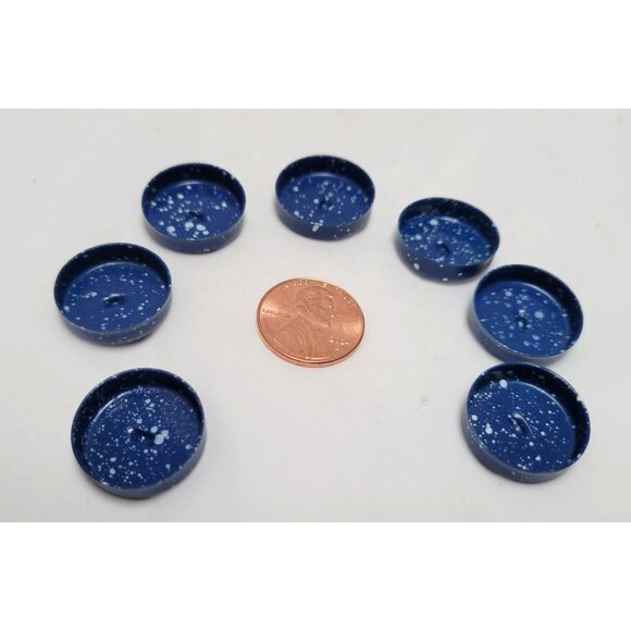 Vintage Lot of 22 Miniature Blue Enamel Speckled Design Dollhouse Kitchenware - Picture 4 of 9